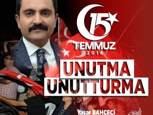 Belediye Başkanı Yaşar Bahçeci, "Hain darbe girişiminin yıl dönümünde Kırşehir ayakta olacak"