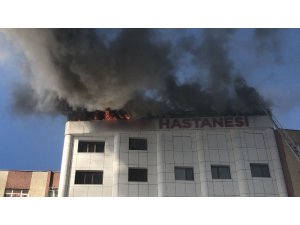 Sultanbeyli’deki özel hastanede korkutan yangın