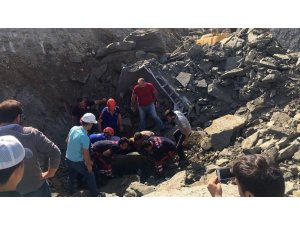 Bartın Devlet Hastanesi inşaatında feci kaza