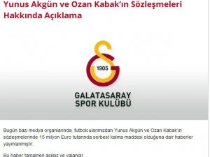 Galatasaray’dan Ozan Kabak ve Yunus Akgün açıklaması