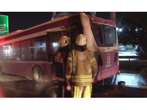 TEM otoyolunda korkutan otobüs yangını