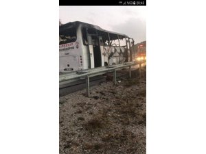 Kırşehir Çayağzıspor takım otobüsü yandı
