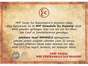 Esnaf, Ülkücü şehit Yusuf İmamoğlu’nun anısına 35 kuruş siftahla dükkan açtı