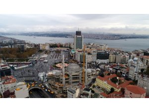 Betonarme yapısı biten Taksim Camii havadan görüntülendi