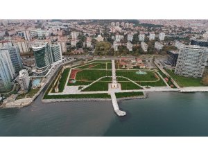 Baruthane Millet Bahçesi’nin açılış öncesi son hali havadan görüntülendi