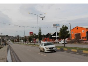 Soma’da drone destekli trafik denetimi