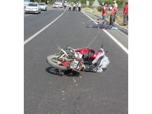 Direğe çarpan motosiklet sürücüsü hayatını kaybetti
