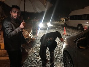 Akseki-Seydişehir karayolunda kar nedeniyle ulaşımda aksamalar meydana geldi
