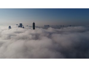 İstanbul’da etkili olan sis drone ile havadan görüntülendi