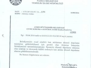 Aydın Büyükşehir Belediyesinden vahşi depolama açıklaması