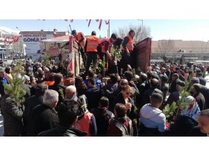 Erzincan’da fidan izdihamı