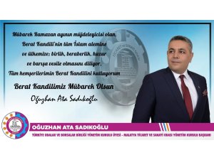 Başkan Sadıkoğlu’nun Berat Kandili mesajı