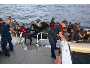 Kuşadası Körfezi’nde 14’ü çocuk 47 kaçak göçmen yakalandı
