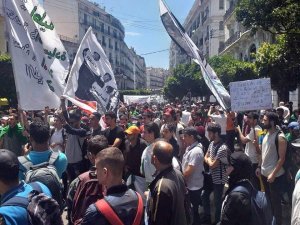 Cezayirli öğrenciler sokaklara döküldü