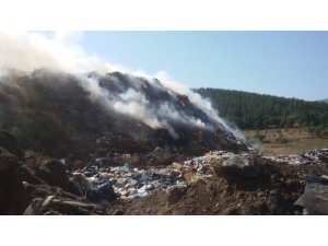 Erdek’te çöplük yangını