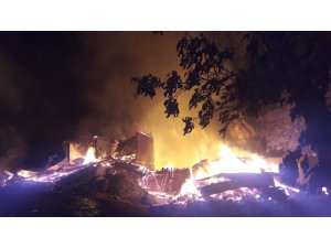Artvin’in Yusufeli ilçesi Dokumacılar köyündeki yangın
