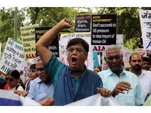 Pompeo’nun Hindistan ziyareti protesto edildi