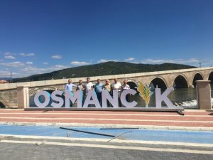 Osmancık Belediyesi’nden pirinç başaklı “Osmancık” yazısı
