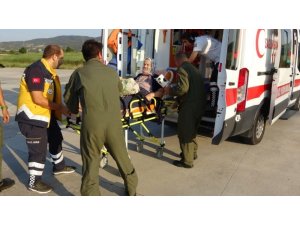 Kalp hastası askeri helikopterle Çanakkale’ye sevk edildi