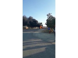 Oksijen tüpü patladı ambulans yandı