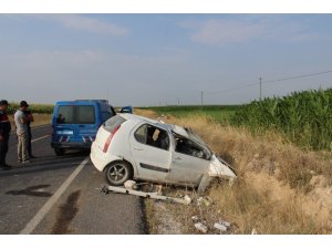 Aksaray’da otomobil şarampole devrildi: 1 yaralı