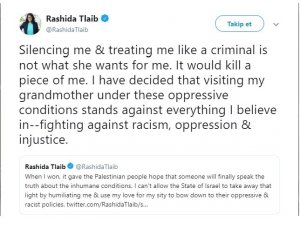Kongre üyesi Rashida Tlaib’den İsrail kararı
