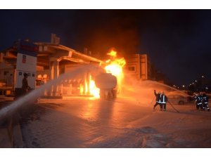 Suudi Arabistan’da benzin istasyonunda korkutan yangın