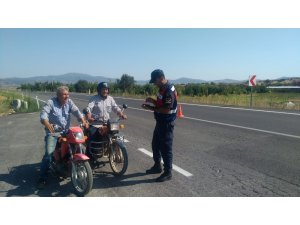 Kula’da jandarmadan motosiklet uygulaması