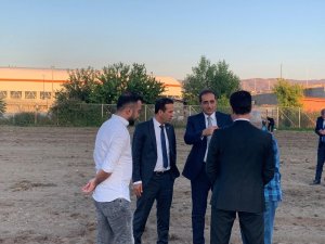 Yeni Malatyaspor yönetimi Futbol Köyü projesindeki çalışmaları yerinde inceledi