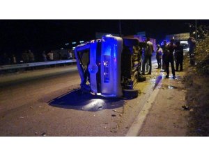 Bursa’da takla atan araç metrelerce sürüklendi: 1 yaralı