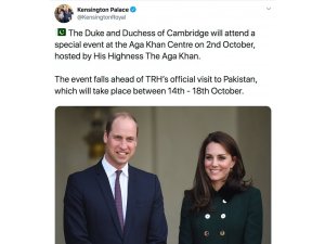 Prens William ve eşi Pakistan yolcusu