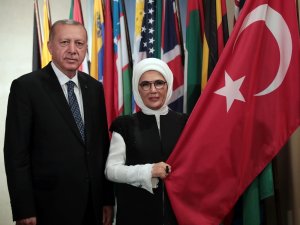 Cumhurbaşkanı Erdoğan ve eşi Emine Erdoğan’dan BM’de hatıra fotoğrafı