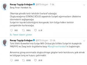 Cumhurbaşkanı Erdoğan: "Barış Pınarı Harekatı başladı"