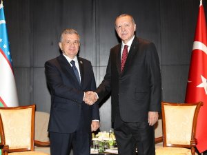 Cumhurbaşkanı Erdoğan, Özbekistan Cumhurbaşkanı Mirziyoyev ile görüştü