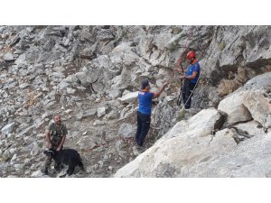 Sason’da kayalıkta mahsur kalan keçi 7 saatlik çalışmayla kurtarıldı