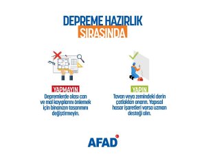 AFAD uyarıyor: “Deprem için önlemlerinizi alın”