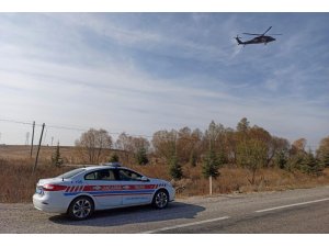 Eskişehir’de helikopter ile trafik denetimi