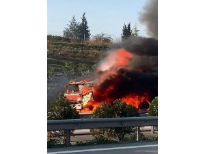 Bursa’da benzin tankeri alev alev yandı