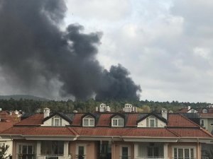Çekmeköy'de askeri bölgede yangın