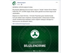 Giresunspor’dan Emre Malok açıklaması
