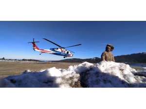 Uludağ’da 50 kişilik özel tim, helikopterle arama kurtarma çalışmalarına katıldı