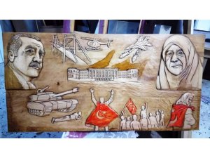 Ahşap sanatçısı Tektaş son eserini Cumhurbaşkanı Erdoğan’a yaptı