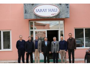 Başkan Mehmet Cabbar ve Başkan Turan’dan Saray Halı’ya tebrik ziyareti