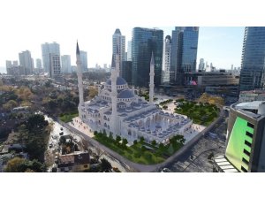 İnşaatına başlanan Levent Camii havadan görüntülendi