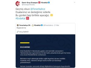 Sivasspor’dan Fenerbahçe’ye geçmiş olsun mesajı