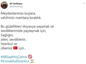 İstanbul Valisi Yerlikaya: ”Meydanlarımızı kuşlara, sahilimizi martılara bıraktık”