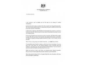 İngiltere Başbakanı Johnson’dan 30 milyon haneye korona mektubu