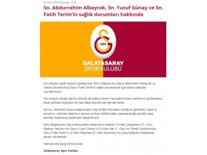 Galatasaray’dan koronavirüs açıklaması: "Fatih Terim ve Abdurrahim Albayrak..."