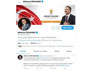 Milli Dayanışma Kampanyası’a Mehmet Özhaseki 5 maaşı ile destek verdi