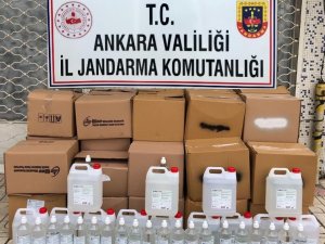 Ankara’da 657 litre kaçak dezenfektan ele geçirildi